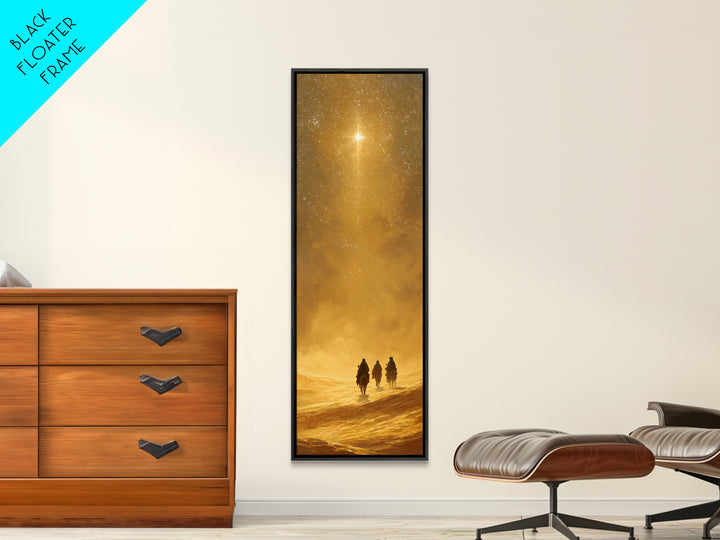 Holy Desert Trek – Framed Canvas Print – Christian Wall Art – Narrow Art – Christmas Art – Christian Art Canvas