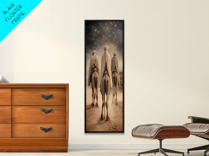 Pilgrims Of Light – Framed Canvas Print – Christian Wall Art – Narrow Art – Christian Art Work – Christian Christmas Art