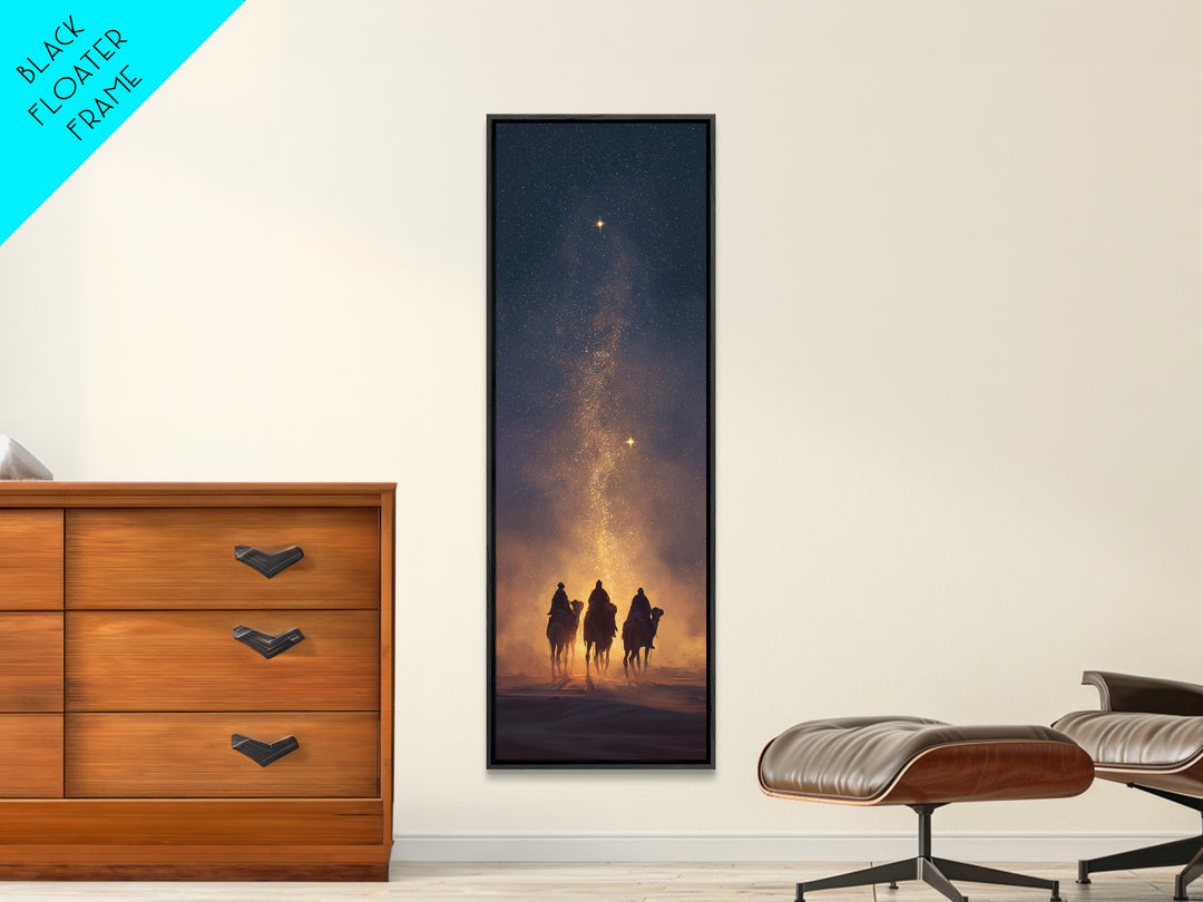 The Guiding Star, Framed Canvas Print, Tall Narrow Wall Art, Christian Wall Art, Christian Art Canvas, Jesus Christmas Art, Vintage Christm