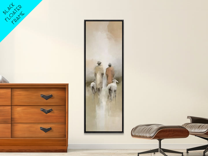 Night Of Promise, Framed Canvas Print, Tall Narrow Wall Art, Christian Christmas Art, Christian Art Work, Jesus Christmas Art, Subtle Chris