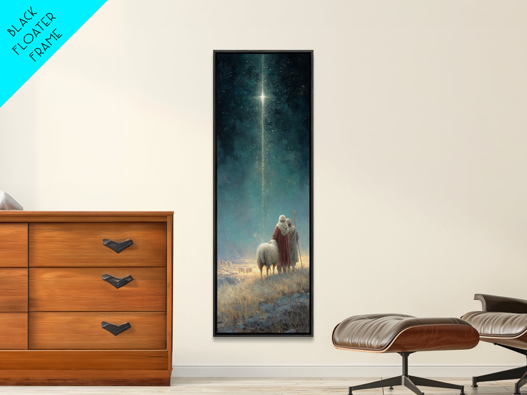 Heavenly Calling, Framed Canvas Print, Narrow Art, Christian Art, Christian Art Canvas, Christian Christmas Decorations, Moody Christmas Ar