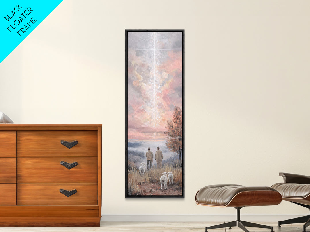 Eternal Dawn Star, Framed Canvas Print, Tall Skinny Art Print, Christian Christmas Art, Christian Art Print, Framed Christian Art, Vintage