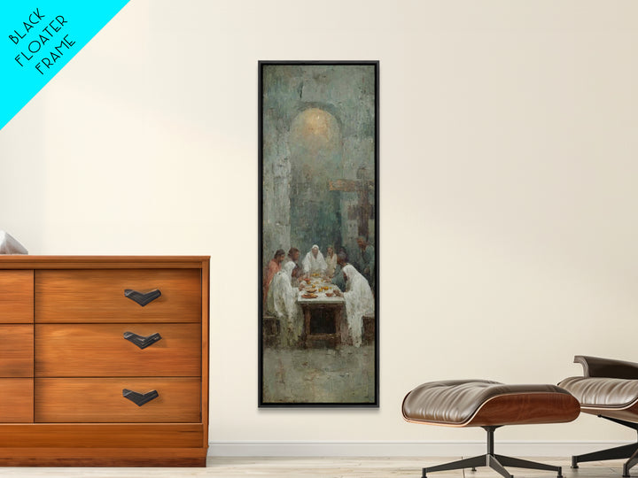 Table Of Fellowship – Framed Canvas Print – Christian Art Canvas – Christian Wall Art – Tall Narrow Wall Art – Christian Painting – Christi