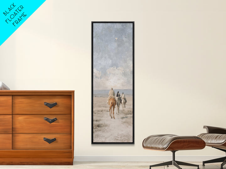 Guiding Star Journey – Framed Canvas Print – Christian Wall Art – Christmas Art – Tall Narrow Wall Art – Christian Decor – Christmas Wall A