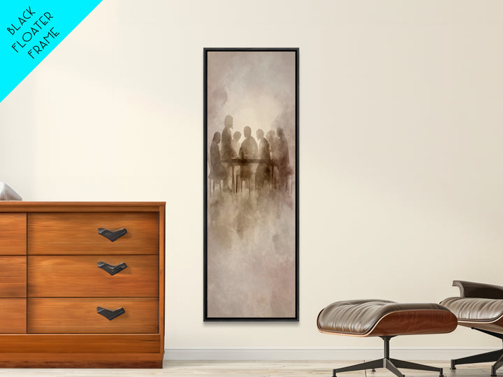 Gathered In Grace – Framed Canvas Print – Christian Wall Art – Christian Art Canvas – Tall Narrow Wall Art – Christian Painting – Subtle Ch