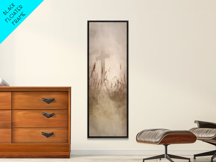 Crosswind Harvest – Framed Canvas Print – Christian Art Canvas – Christian Wall Art – Skinny Art – Subtle Christian Art – Christian Paintin