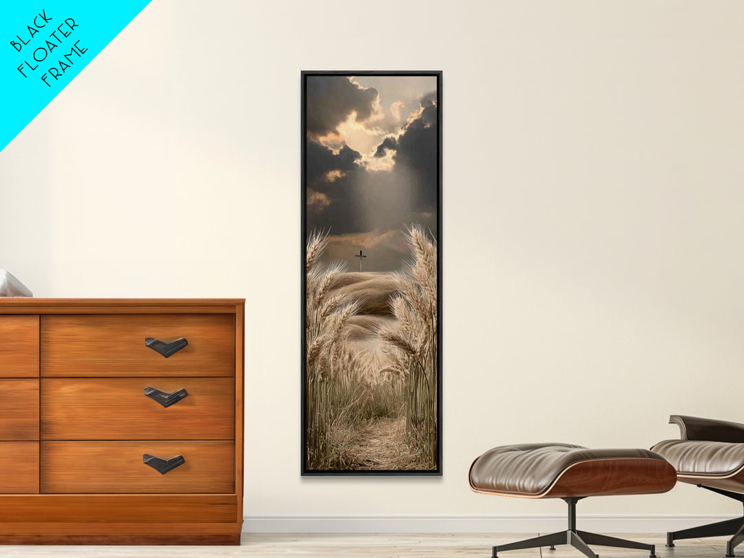 Harvest Of Faith – Framed Canvas Print – Christian Wall Art – Christian Art Print – Tall Narrow Wall Art – Christian Painting – Moody Chris