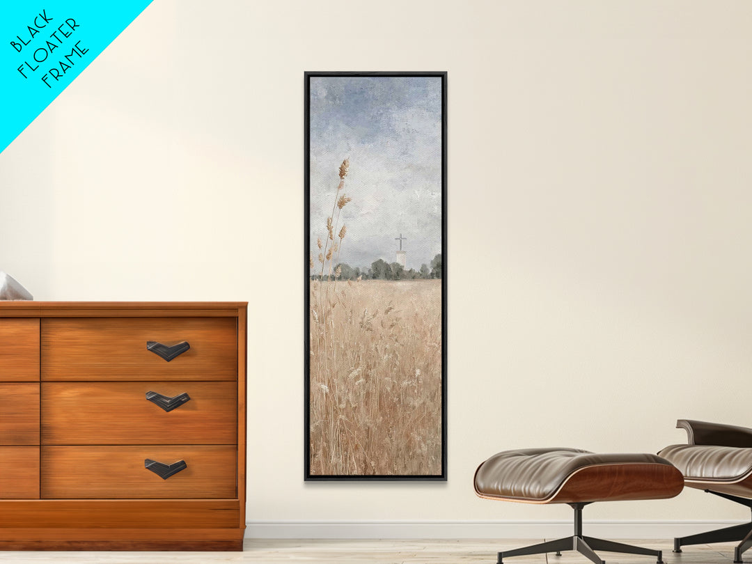 Meadow Of Mercy – Framed Canvas Print – Christian Art Print – Christian Wall Art – Tall Skinny Art Print – Christian Art Canvas – Christian