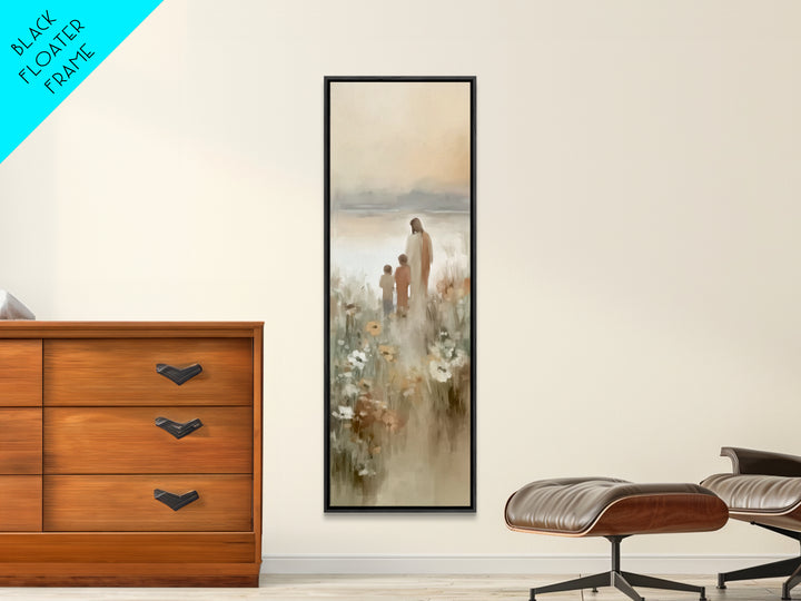 Fields Of Promise – Framed Canvas Print – Tall Narrow Wall Art – Christian Art Canvas – Jesus Painting – Christian Wall Art – Moody Christi