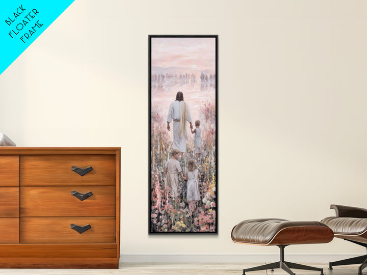 Morning Grace Bloom – Framed Canvas Print – Narrow Art – Christian Wall Art – Christian Art Print – Jesus Painting – Unique Christian Art –
