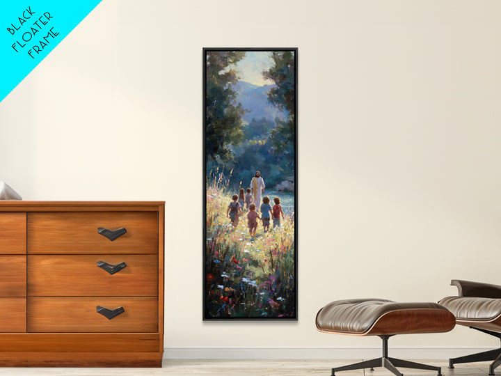 Valley Of Peace – Framed Canvas Print – Tall Skinny Art Print – Christian Art Canvas – Christian Wall Art – Jesus Painting – Modern Christi