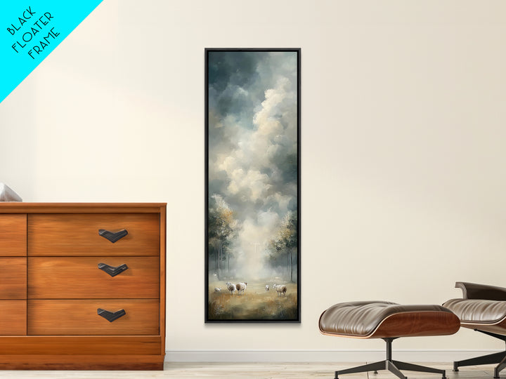 Crosslight Path – Framed Canvas Print – Narrow Art – Christian Art Canvas – Christian Wall Art – Modern Christian Art – Christmas Art – Chr