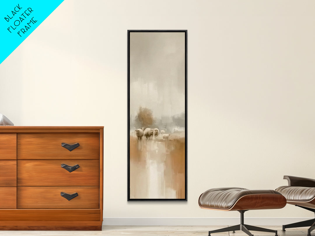 Soft Pasture Peace – Framed Canvas Print – Tall Skinny Art Print – Christian Wall Art – Christian Art Canvas – Moody Christian Art – Jesus