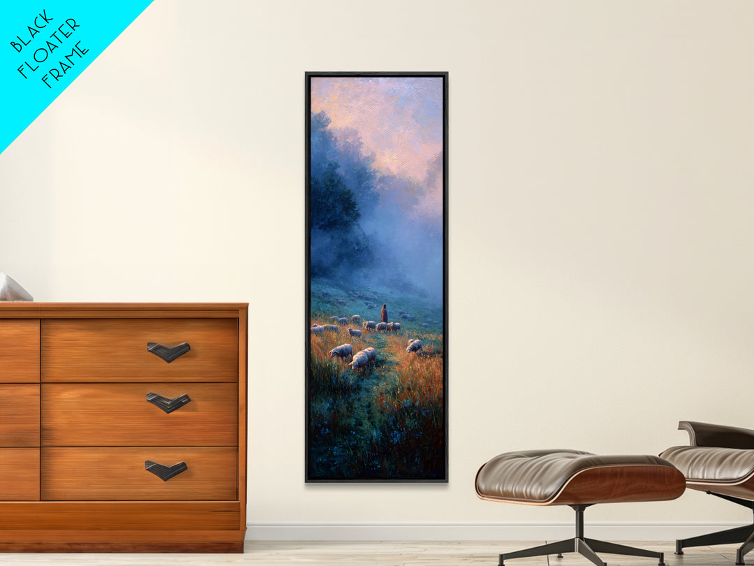 Morning Flock Light – Framed Canvas Print – Skinny Art – Christian Wall Art – Christian Art Canvas – Subtle Christian Art – Jesus Painting