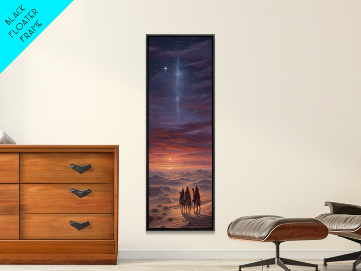 Heavenly Path Wanderers – Framed Canvas Print – Christian Art Canvas – Christmas Art – Tall Narrow Wall Art – Christian Wall Art – Christia