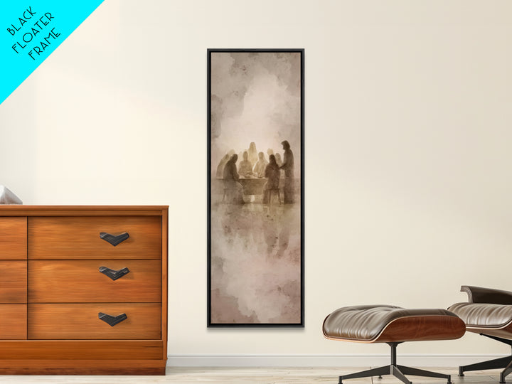 Gathered In Faith, Framed Canvas Print, Christian Art Canvas, Christian Painting, Skinny Art, Christian Wall Art, Christmas Art