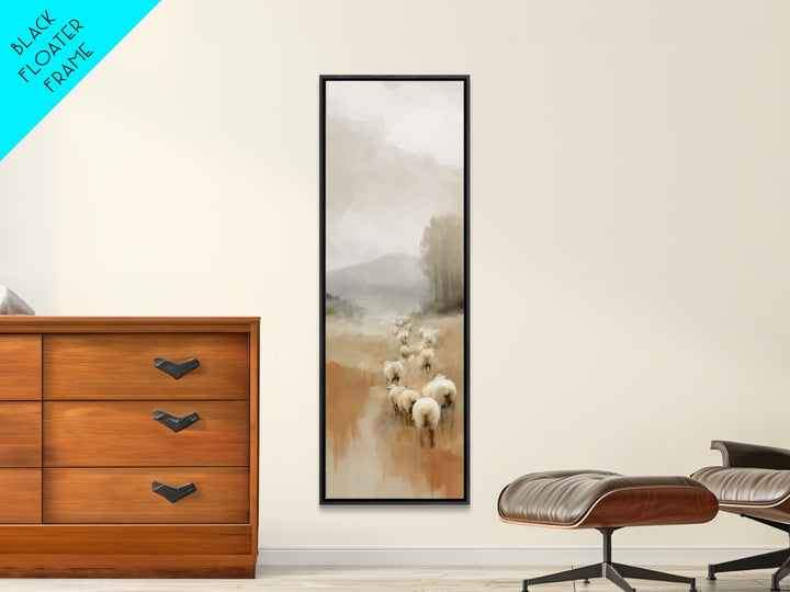 Quiet Pasture Peace – Framed Canvas Print – Christian Wall Art – Christian Art Canvas – Pastoral Christian Art – Minimalist Christian Art –