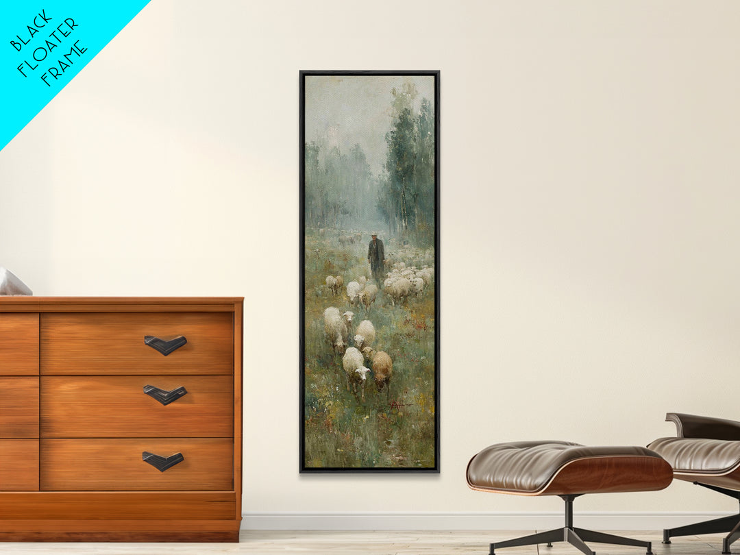 Field Of Shepherds – Framed Canvas Print – Christian Wall Art – Pastoral Christian Art – Christian Art Canvas – Vintage Christian Art – Chr