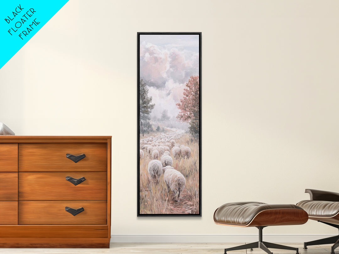 Heavenly Pasture Sky – Framed Canvas Print – Christian Art Canvas – Christian Wall Art – Moody Christian Art – Christmas Art – Pastoral Sce