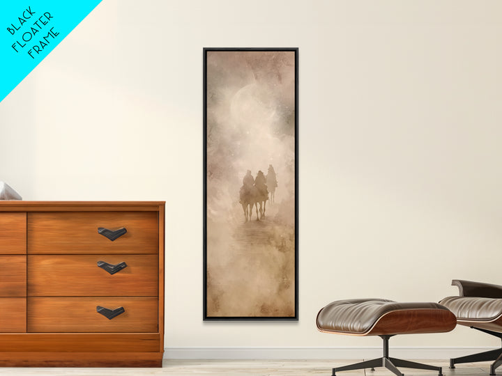 Holy Night Riders – Framed Canvas Print – Tall Narrow Wall Art – Christian Art Canvas – Christian Wall Art – Christmas Art – Christian Deco