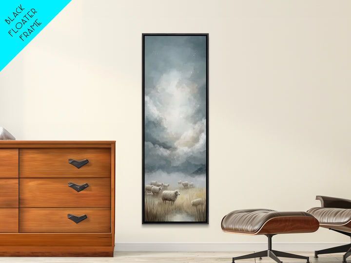 Shepherd’s Quiet Field – Framed Canvas Print – Christian Wall Art – Christian Art Canvas – Pastoral Christian Art – Vintage Christian Art –