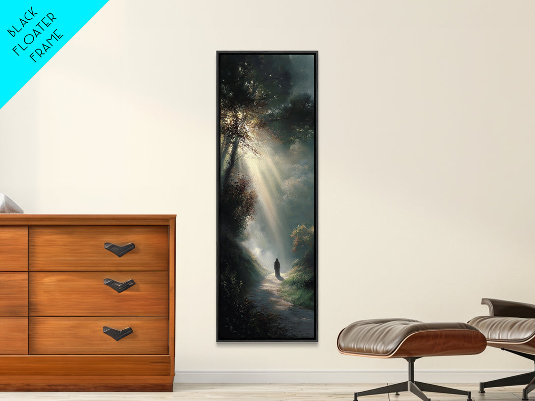 Path Of His Peace – Framed Canvas Print – Tall Skinny Art Print – Christian Wall Art – Modern Christian Art – Christian Art Canvas – Christ