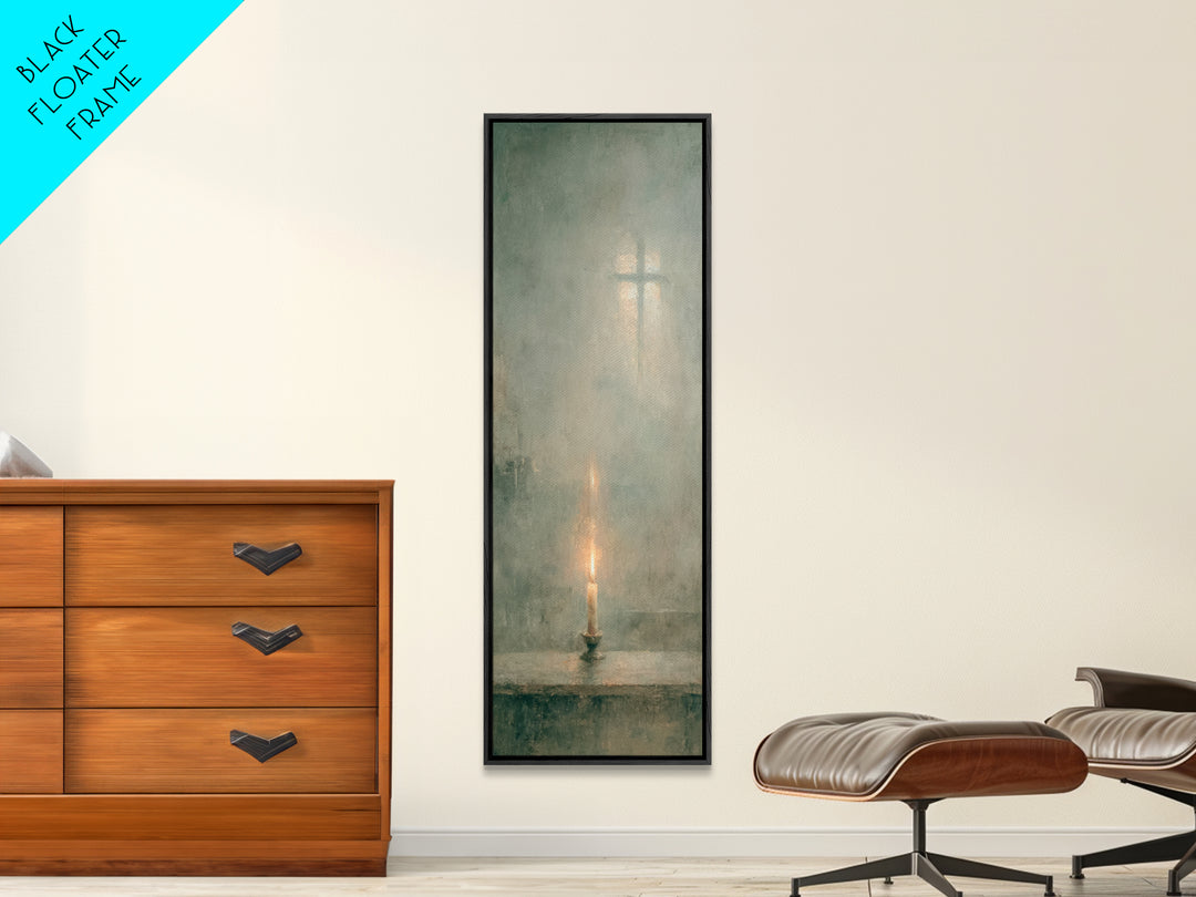 Blessed Pilgrimage Glow – Framed Canvas Print – Christian Wall Art – Narrow Art – Christian Art Canvas – Christmas Wall Art – Christian Chr