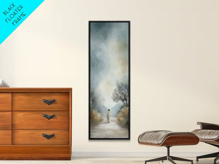 Path Of Peace – Framed Canvas Print – Tall Narrow Wall Art – Christian Wall Art – Jesus Painting – Christian Art Canvas – Christmas Art