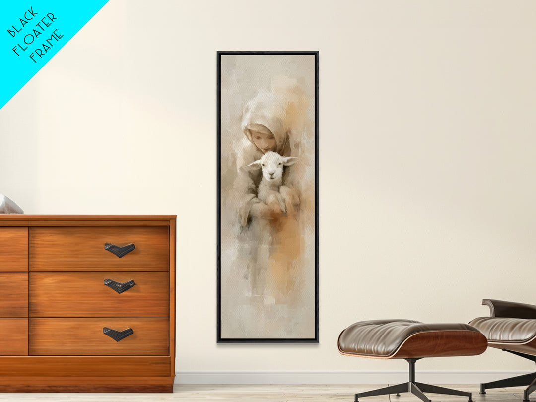 Warm Refuge – Framed Canvas Print – Skinny Art – Christian Wall Art – Jesus Painting – Christmas Art – Christian Art Canvas