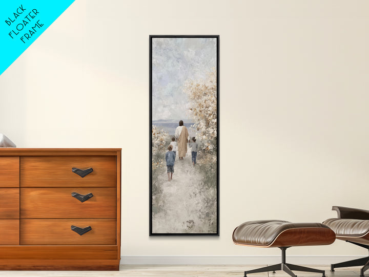 Spring Path Blessing – Framed Canvas Print – Tall Narrow Wall Art – Christian Wall Art – Jesus Painting – Christian Art Canvas – Christian