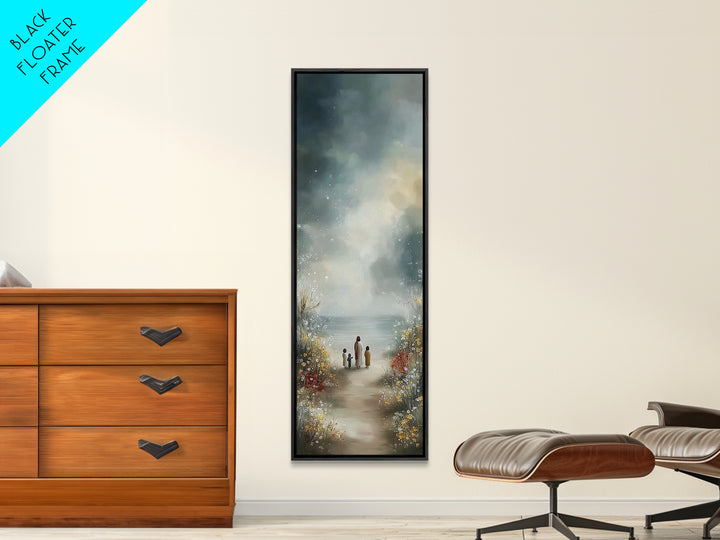 Blooming Path Hope, Framed Canvas Print, Skinny Art, Christian Art Canvas, Jesus Painting, Christian Wall Art, Christian Gift