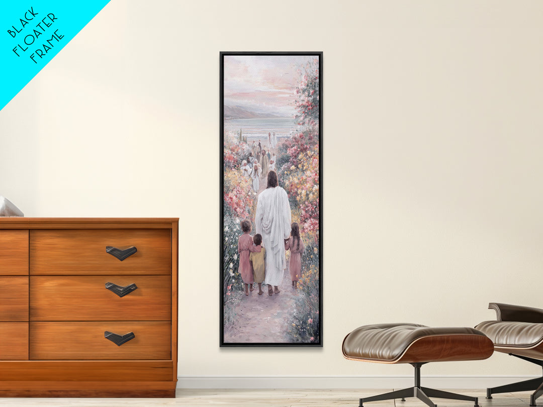 Quiet Shore Blessing – Framed Canvas Print – Tall Skinny Art Print – Christian Wall Art – Jesus Painting – Christian Art Canvas – Christian