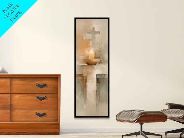 Candlelit Savior Hope – Framed Canvas Print – Christian Wall Art – Tall Narrow Wall Art – Christian Art – Christmas Art – Christian Art Can