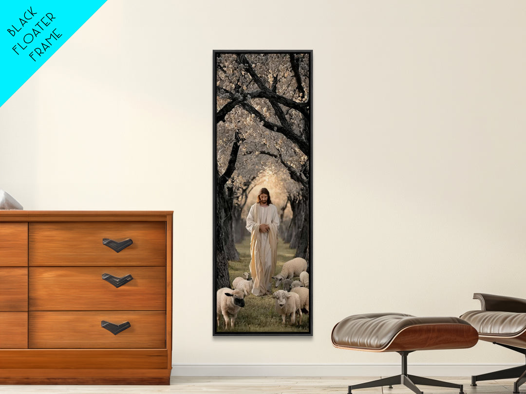 Garden Of Peace – Framed Canvas Print – Christian Art Canvas – Jesus Painting – Tall Narrow Wall Art – Christian Wall Art – Christmas Art