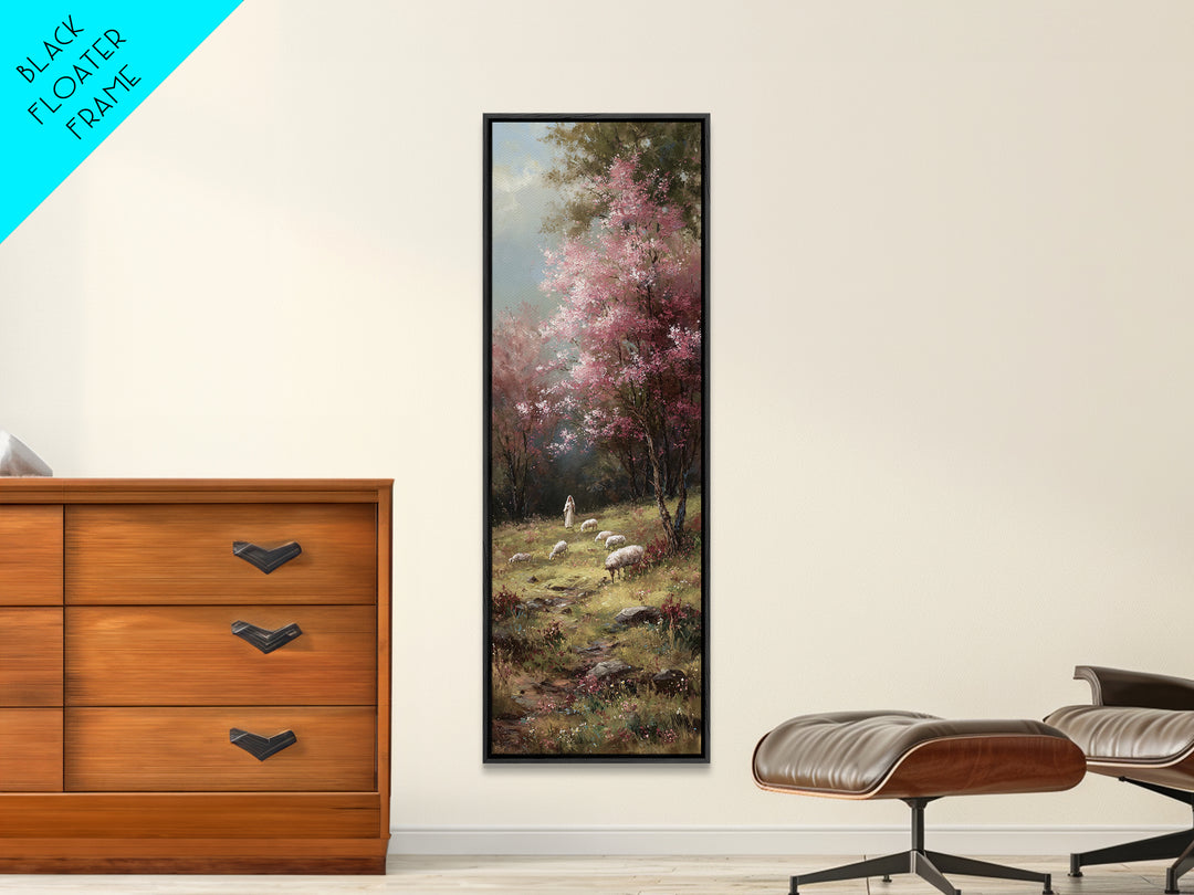 Fields Of Blessing – Framed Canvas Print – Christian Wall Art – Narrow Art – Christian Art Canvas – Jesus Painting – Christmas Art