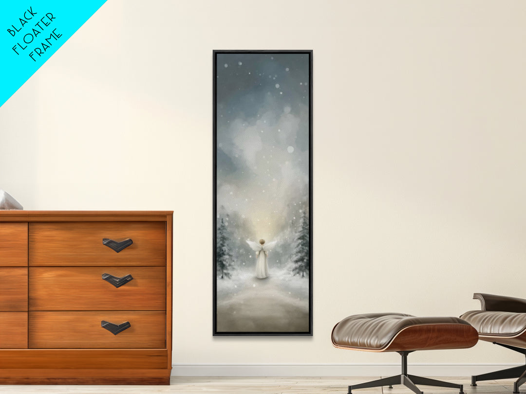 Heaven’s Gentle Glow – Framed Canvas Print – Christian Wall Art – Christmas Art – Christian Art Canvas – Tall Narrow Wall Art – Christian C