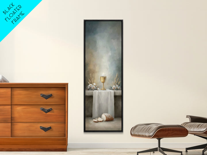 Eternal Chalice Light | Framed Canvas Print | Tall Narrow Wall Art | Christian Wall Art | Christian Art Canvas | Christmas Art