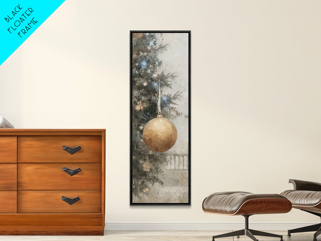 Winter Star Harmony – Framed Canvas Print – Narrow Art – Christmas Wall Art – Christmas Art Prints – Christian Christmas Art – Christmas Ca
