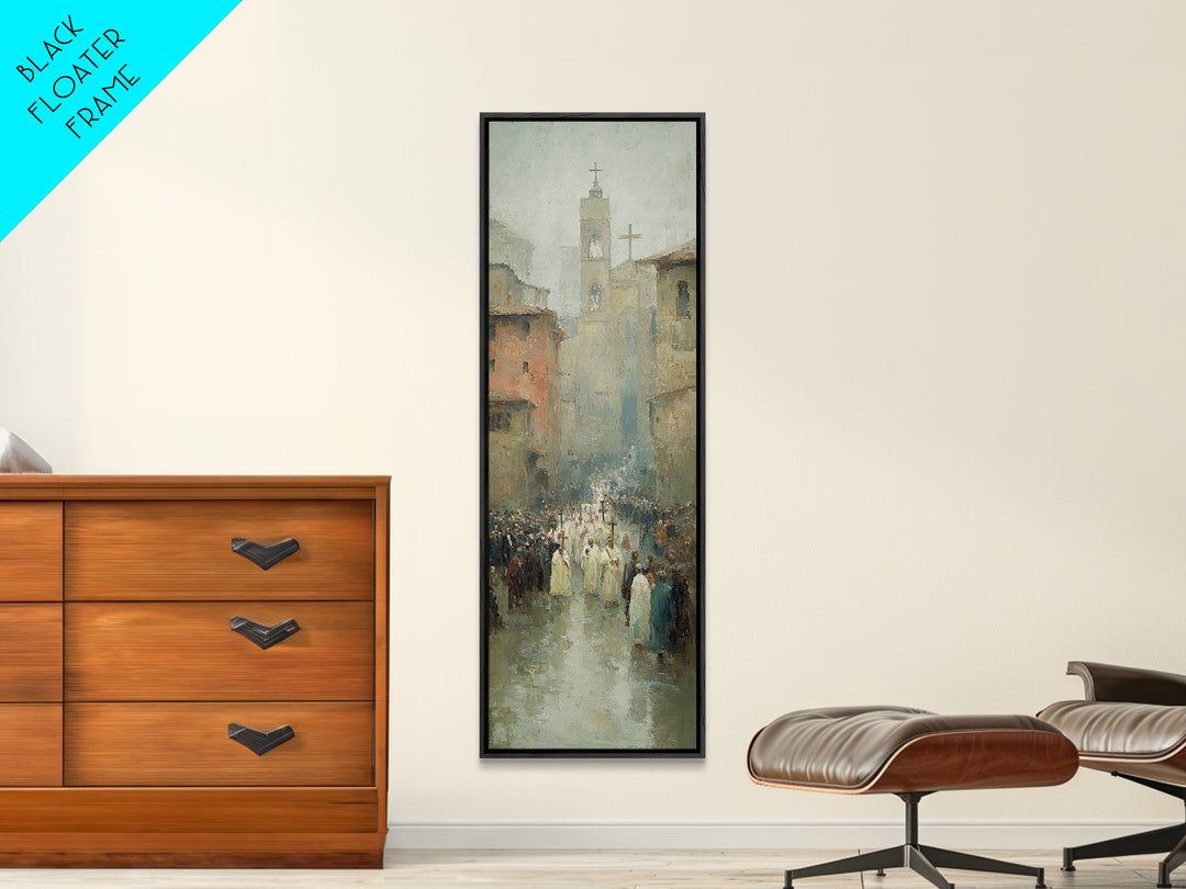 Procession Of Hope – Framed Canvas Print – Tall Narrow Wall Art – Christian Wall Art – Christian Art Canvas – Jesus Painting – Cross Art