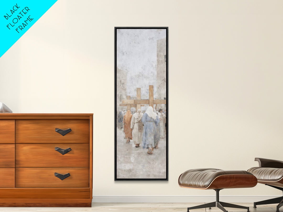 Walk Of Faith | Framed Canvas Print | Skinny Art | Christian Painting | Christian Art Gift | Large Christian Art