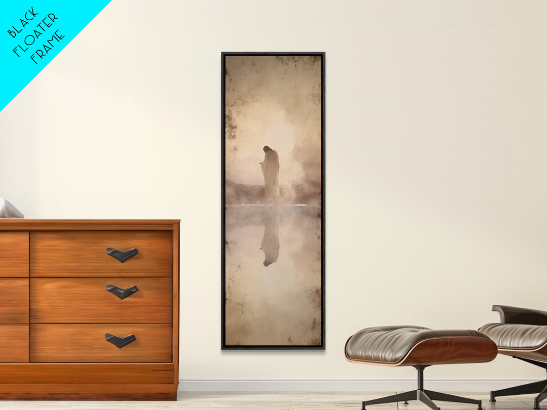 Desert Redeemer | Framed Canvas Print | Skinny Art | Christian Wall Art | Subtle Christian Art | Moody Christian Art