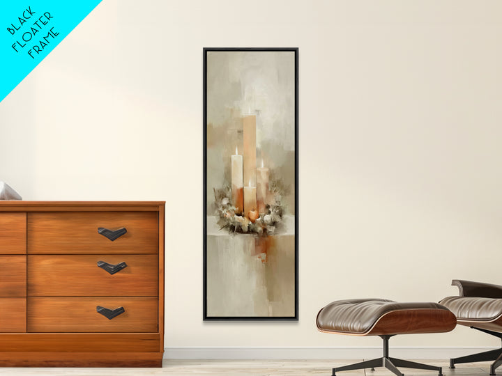 Trinity Candle Harmony – Framed Canvas Print – Christian Art Canvas – Tall Skinny Art Print – Christian Wall Art – Christmas Art – Christia