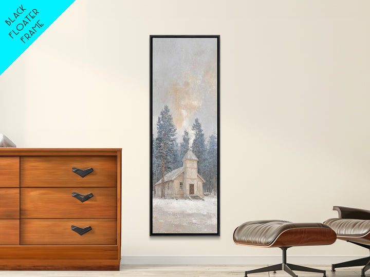 Morning Pine Sanctuary | Framed Canvas Print | Narrow Art | Christian Wall Art | Christian Art Canvas | Christmas Art | Christian Decor