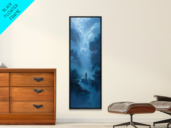 Snowfield Chapel Light – Framed Canvas Print – Tall Skinny Art Print – Christian Art – Christian Wall Art – Christmas Art – Christian Gift
