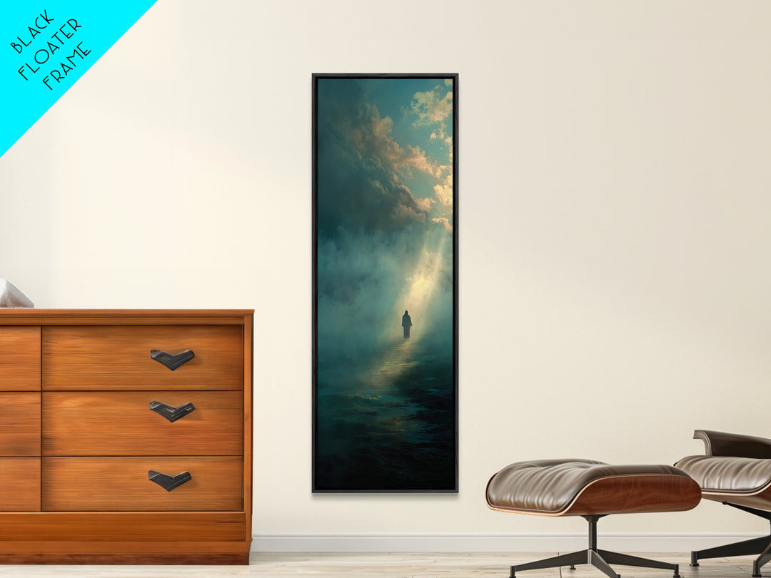Divine Twilight Walk – Framed Canvas Print – Skinny Art – Christian Wall Art – Christian Art Print – Moody Christian Art – Christian Gift