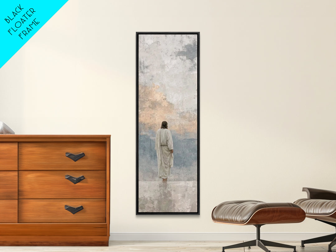 Path of Stillness – Framed Canvas Print – Tall Narrow Wall Art – Christian Art Canvas – Christian Wall Art – Jesus Painting – Faith Art
