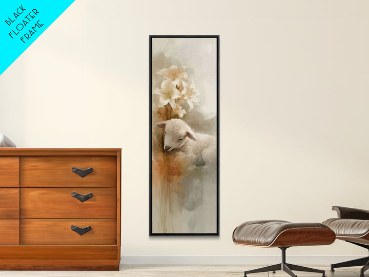 Soft Pasture Blessing – Framed Canvas Print – Christian Art Canvas – Christian Wall Art – Christian Painting – Tall Narrow Wall Art – Faith