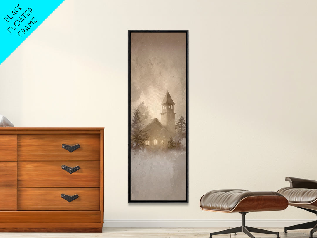 Holy Winter Haven – Framed Canvas Print – Christian Christmas Art – Tall Skinny Art Print – Christmas Wall Art – Christian Gift – Framed Ch