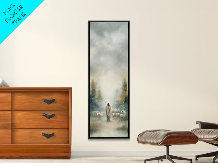 Guided By Heaven | Framed Canvas Print | Narrow Art | Jesus Painting | Christian Art Prints | Modern Christian Art | Christian Gift Ideas