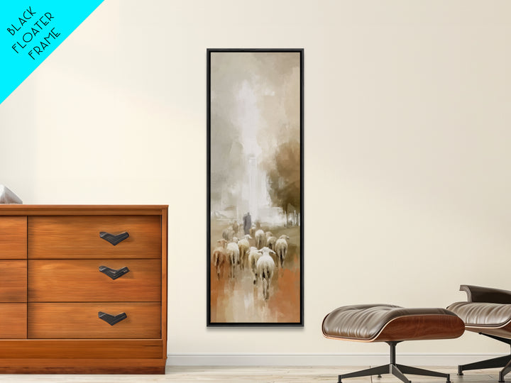 Journey Of Light – Framed Canvas Print – Tall Narrow Wall Art – Christian Art Work – Jesus Christmas Art – Christian Wall Art – Vintage Chr